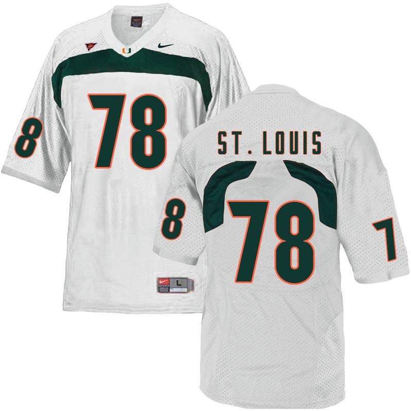 Nike Miami Hurricanes #78 Tyree St. Louis College Football Jerseys Sale-White